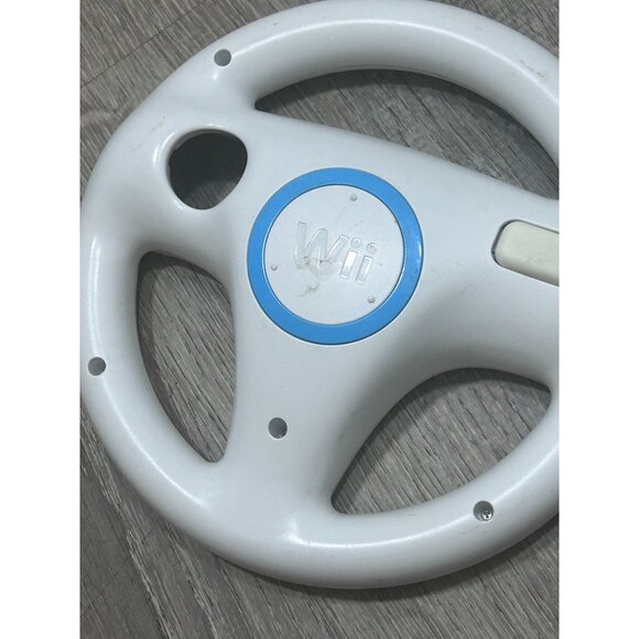 Nintendo Wii Steering Wheel White Remote Game Controller AVL-02 Lot Of 2 - Picture 2 of 5